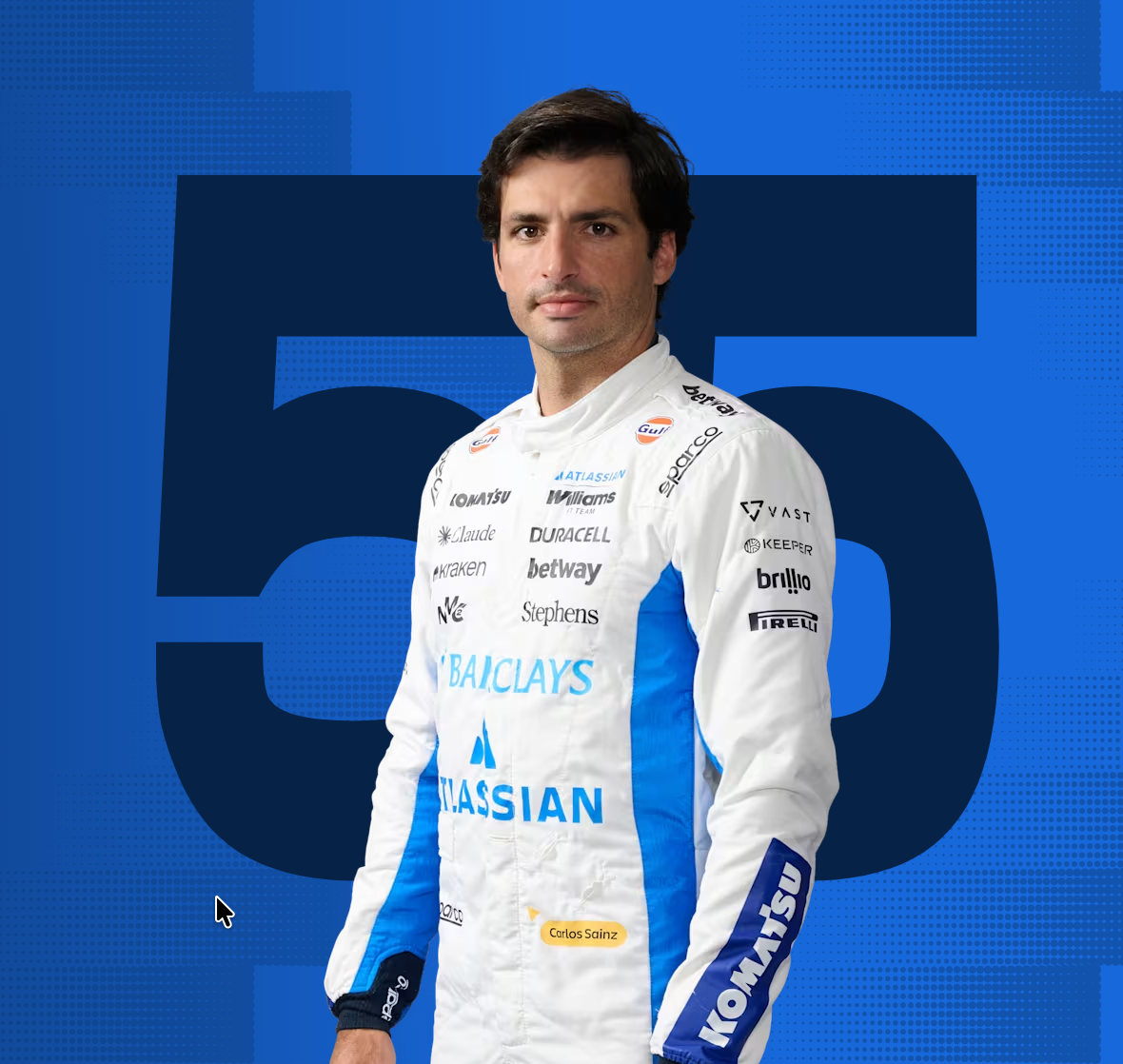 2026 Williams F1 Racing Suit – Carlos Sainz #55 | Custom Go Kart & Motorsport Suit