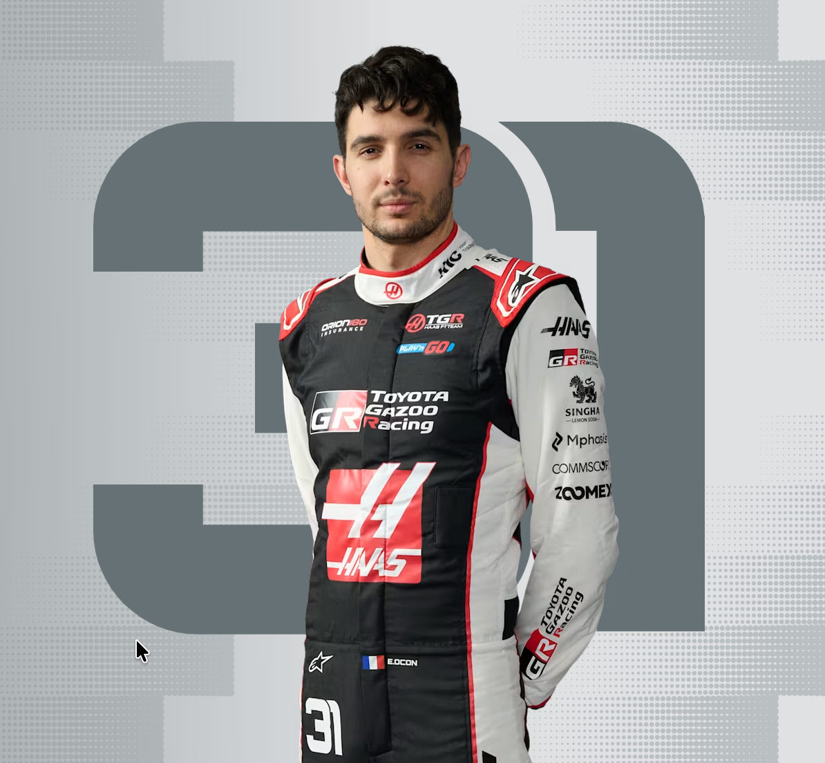 2026 Haas F1 Racing Suit – Esteban Ocon #31 | Custom Go Kart & Motorsport Suit