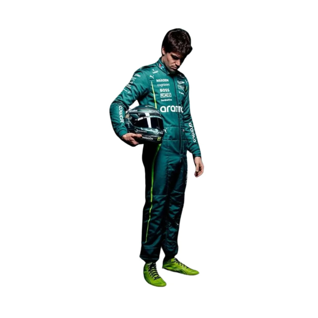 2025 Aston Martin F1 Racing Suit – Lance Stroll #18 | Custom Go Kart & Motorsport Suit