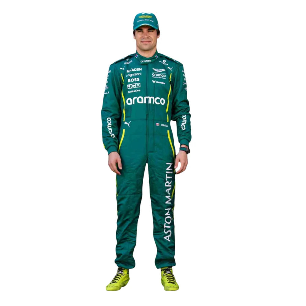 2025 Aston Martin F1 Racing Suit – Lance Stroll #18 | Custom Go Kart & Motorsport Suit