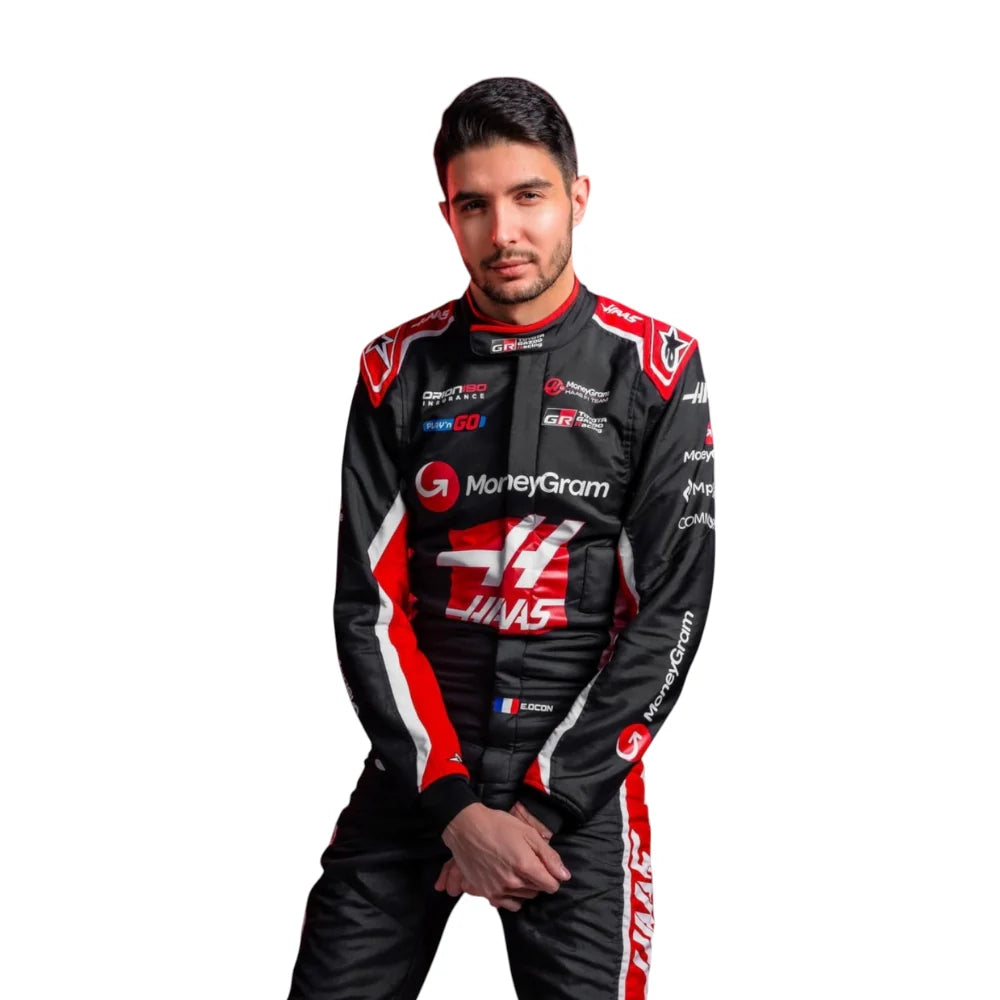 2025 Haas F1 Racing Suit – Esteban Ocon #31 | Custom Go Kart & Motorsport Suit