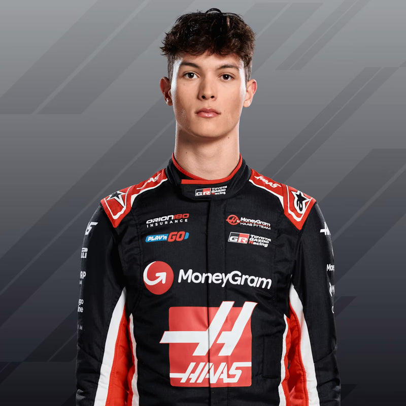 2025 Haas F1 Racing Suit – Oliver Bearman #87 | Custom Go Kart & Motorsport Suit