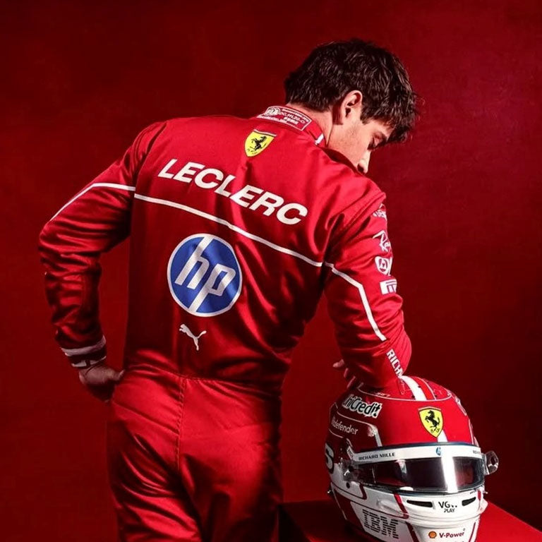 2025 Ferrari F1 Racing Suit – Charles Leclerc #16 | Custom Go Kart & Motorsport Suit