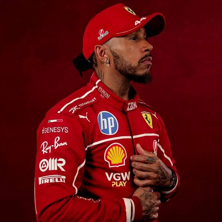 2025 Ferrari F1 Racing Suit – Lewis Hamilton #44 | Custom Go Kart & Motorsport Suit