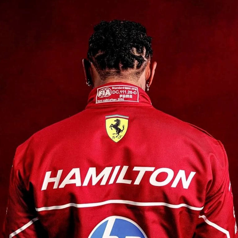 2025 Ferrari F1 Racing Suit – Lewis Hamilton #44 | Custom Go Kart & Motorsport Suit